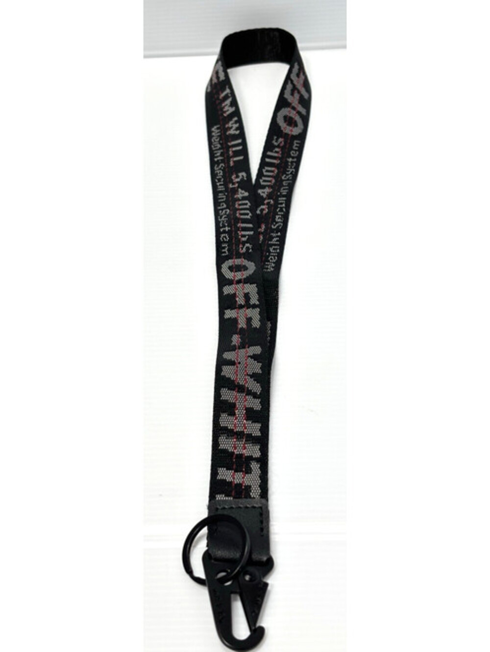 Off-White Industrial Webbing Lanyard Keychain Key Strap Black White Virgil Abloh